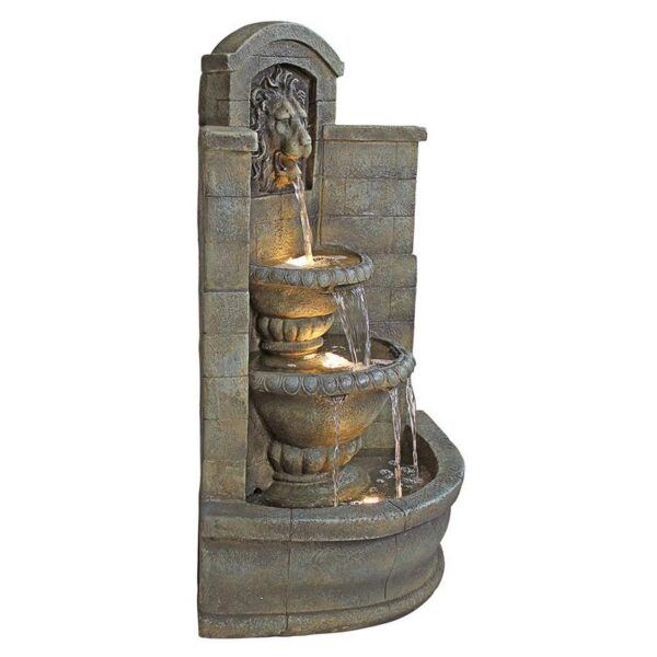 Design Toscano DW73048 18 1/2 Inch Saint Remy Lion Corner Fountain