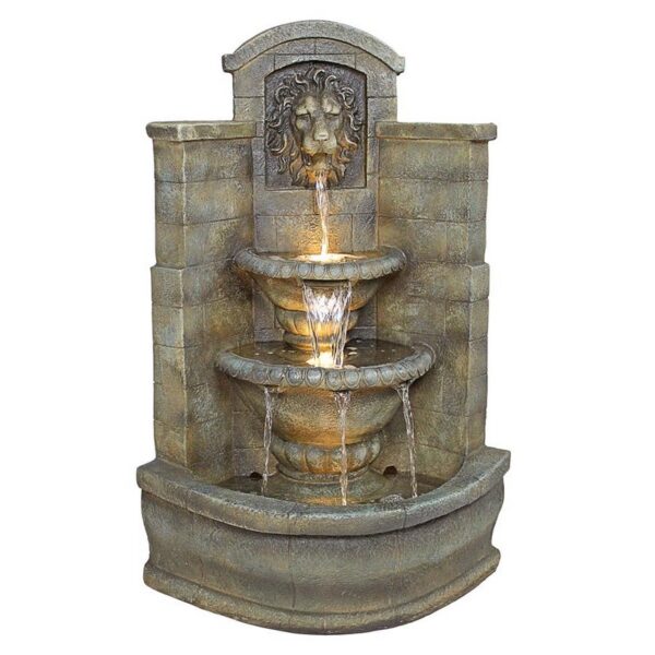 Design Toscano DW73048 18 1/2 Inch Saint Remy Lion Corner Fountain