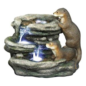 Design Toscano DW97060 21 1/2 Inch Bright Water Otters Garden Fountain