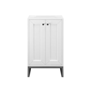 James Martin E303-V20-GW-MBK Chianti 20 Inch Single Vanity Cabinet in Glossy White and Matte Black