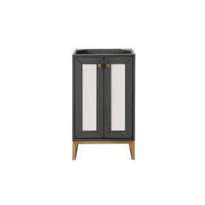 James Martin E303-V20-MG-RGD Chianti 20 Inch Single Vanity Cabinet in Mineral Grey and Radiant Gold