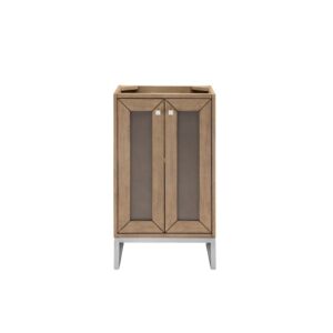 James Martin E303-V20-WW-BNK Chianti 20 Inch Single Vanity Cabinet in Whitewashed Walnut and Brushed Nickel