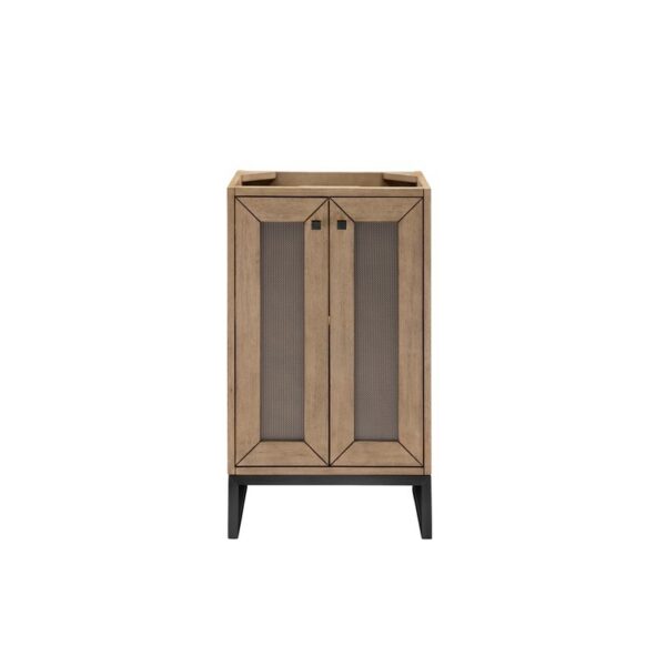 James Martin E303-V20-WW-MBK Chianti 20 Inch Single Vanity Cabinet in Whitewashed Walnut and Matte Black