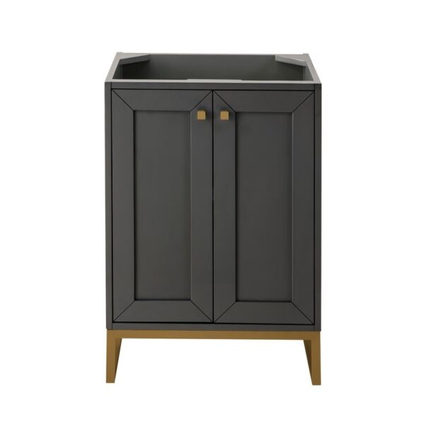 James Martin E303-V24-MG-RGD Chianti 24 Inch Single Vanity Cabinet in Mineral Grey and Radiant Gold