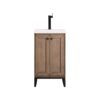 James Martin E303V20WWMBKWG Chianti 20 Inch Single Vanity Cabinet in Whitewashed Walnut and Matte Black with White Glossy Composite Countertop