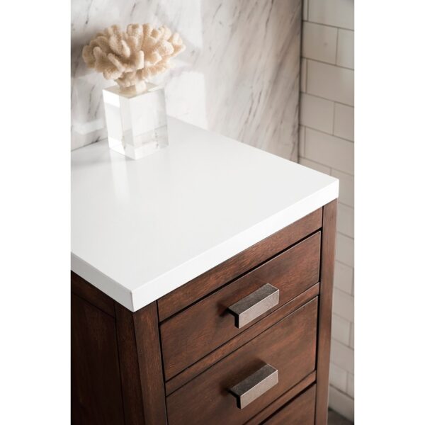 James Martin E444-BC15-3WZ Addison 15 Inch Base Cabinet with Drawers and 3cm White Zeus Quartz Top