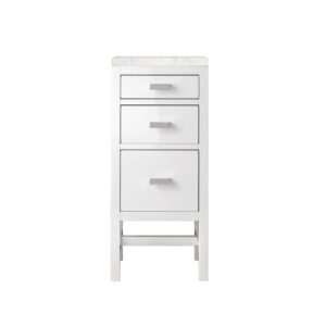 James Martin E444-BC15-GW-3EJP Addison 15 Inch Base Cabinet with Drawers in Glossy White with 3 CM Eternal Jasmine Pearl Quartz Top