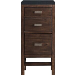 James Martin E444-BC15-MCA-3CSP Addison 15 Inch Base Cabinet with Drawers in Mid Century Acacia with 3 cm Charcoal Soapstone Quartz Top