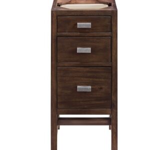 James Martin E444-BC15-MCA-3CSP Addison 15 Inch Base Cabinet with Drawers in Mid Century Acacia with 3 cm Charcoal Soapstone Quartz Top