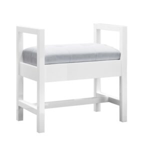 James Martin E444-BNCH-GW Addison 24.5 Inch Upholsted Bench in Glossy White