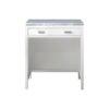 James Martin E444-CU30-GW-3CAR Addison 30 Inch Free-standing Countertop Unit (Makeup Counter) in Glossy White with 3 CM Carrara Marble Top