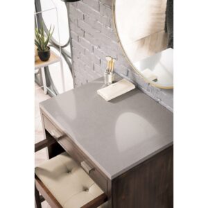 James Martin E444-CU30-MCA-3GEX Addison 30 Inch Free-Standing Countertop Unit/Make-up Counter in Mid Century Acacia with 3 cm Grey Expo Quartz Top