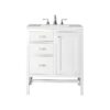 James Martin E444-V30-GW-3ESR Addison 30 Inch Single Vanity Cabinet in Glossy White with 3 CM Eternal Serena Top