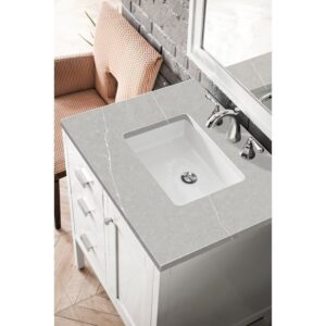 James Martin E444-V30-GW-3ESR Addison 30 Inch Single Vanity Cabinet in Glossy White with 3 CM Eternal Serena Top