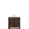 James Martin E444-V30-MCA-3AF Addison 30 Inch Single Vanity Cabinet in Mid Century Acacia with 3 cm Arctic Fall Solid Surface Countertop with Sink