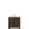 James Martin E444-V30-MCA-3EJP Addison 30 Inch Single Vanity Cabinet in Mid Century Acacia with 3 cm Eternal Jasmine Pearl Quartz Top with Sink