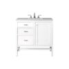 James Martin E444-V36-GW-3EJP Addison 36 Inch Single Vanity Cabinet in Glossy White with 3 CM Eternal Jasmine Pearl Quartz Top