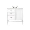 James Martin E444-V36-GW-3ESR Addison 36 Inch Single Vanity Cabinet in Glossy White with 3 CM Eternal Serena Top