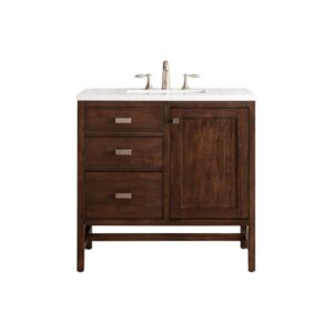 James Martin E444-V36-3WZ Addison 36 Inch Single Vanity Cabinet with 3cm White Zeus Quartz Top