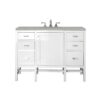 James Martin E444-V48-GW-3ESR Addison 48 Inch Single Vanity Cabinet in Glossy White with 3 CM Eternal Serena Top