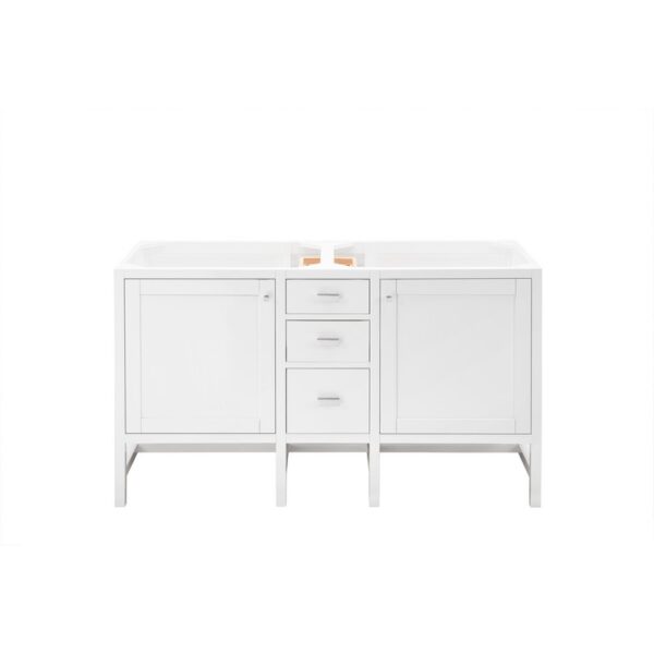 James Martin E444-V60D-GW Addison 60 Inch Double Vanity Cabinet in Glossy White