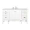 James Martin E444-V60S-GW-3ENC Addison 60 Inch Single Vanity Cabinet with Ethereal Noctis Top - Glossy White