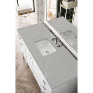 James Martin E444-V60S-GW-3ESR Addison 60 Inch Single Vanity Cabinet in Glossy White with 3 CM Eternal Serena Top