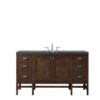 James Martin E444-V60S-MCA-3CSP Addison 60 Inch Single Vanity Cabinet in Mid Century Acacia with 3 cm Charcoal Soapstone Quartz Top with Sink