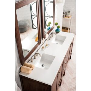 James Martin E444-V72-3WZ Addison 72 Inch Double Vanity Cabinet with 3cm White Zeus Quartz Top