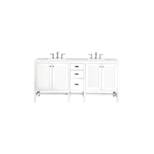 James Martin E444-V72-GW-3EJP Addison 72 Inch Double Vanity Cabinet in Glossy White with 3 CM Eternal Jasmine Pearl Quartz Top