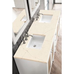 James Martin E444-V72-GW-3EMR Addison 72 Inch Double Vanity Cabinet in Glossy White with 3 CM Eternal Marfil Top