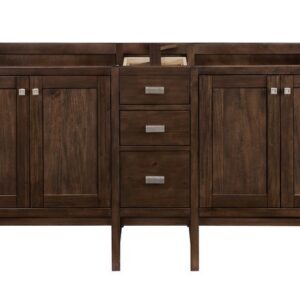 James Martin E444-V72-MCA-3GEX Addison 72 Inch Double Vanity Cabinet in Mid Century Acacia with 3 cm Grey Expo Quartz Top with Sink