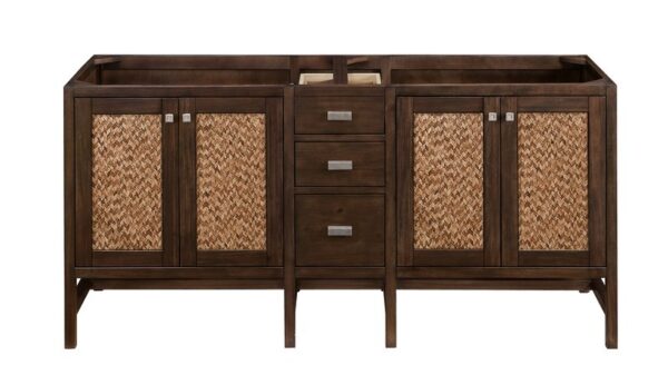 James Martin E444-V72-MCA Addison 72 Inch Double Vanity Cabinet in Mid Century Acacia