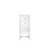 James Martin E645-B15L-GW-3EMR Athens 15 Inch Cabinet with Drawers and Door in Glossy White with 3 CM Eternal Marfil Top