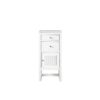 James Martin E645-B15R-GW-3CAR Athens 15 Inch Cabinet with Drawers and Door in Glossy White with 3 CM Carrara Marble Top