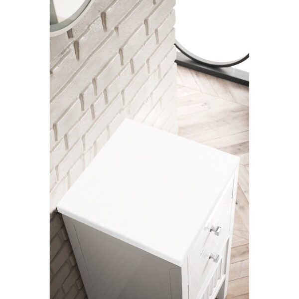 James Martin E645-B15R-GW-3WZ Athens 15 Inch Side Cabinet in Glossy White with 3cm White Zeus Quartz Top