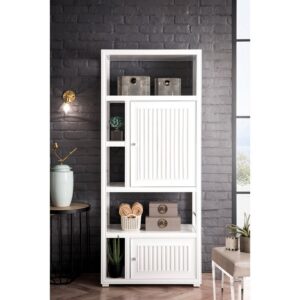 James Martin E645-BLC30-GW Athens 30 Inch Bookcase Linen Cabinet (double-sided) in Glossy White