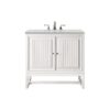 James Martin E645-V30-GW-3EJP Athens 30 Inch Single Vanity Cabinet in Glossy White with 3 CM Eternal Jasmine Pearl Quartz Top