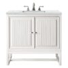 James Martin E645-V30-GW-3ENC Athens 30 Inch Single Vanity Cabinet with Ethereal Noctis Top - Glossy White