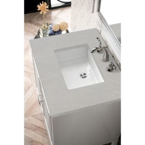 James Martin E645-V30-GW-3ESR Athens 30 Inch Single Vanity Cabinet in Glossy White with 3 CM Eternal Serena Top