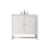 James Martin E645-V36-GW-3AF Athens 36 Inch Single Vanity Cabinet in Glossy White with 3 CM Arctic Fall Solid Surface Countertop