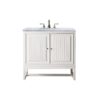 James Martin E645-V36-GW-3CAR Athens 36 Inch Single Vanity Cabinet in Glossy White with 3 CM Carrara White Top