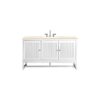 James Martin E645-V60S-GW-3EMR Athens 60 Inch Single Vanity Cabinet in Glossy White with 3 CM Eternal Marfil Top