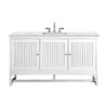 James Martin E645-V60S-GW-3ENC Athens 60 Inch Single Vanity Cabinet with Ethereal Noctis Top - Glossy White