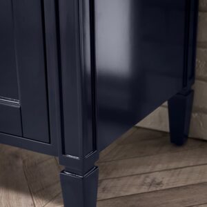 James Martin E652V24NVBWG Britannia 23 5/8 Inch Single Vanity Cabinet with White Glossy Composite Countertop - Navy Blue