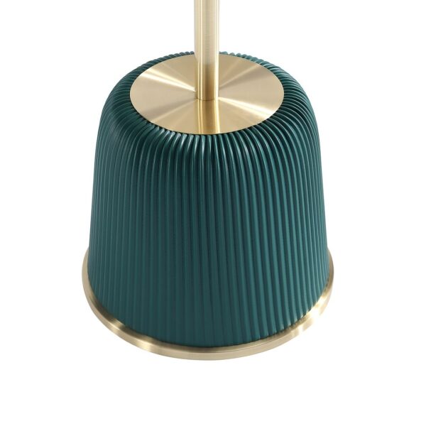 Manhattan Comfort Modern Anderson End Table 1.0 Upholstered in Green Leatherette with Gold Tabletop