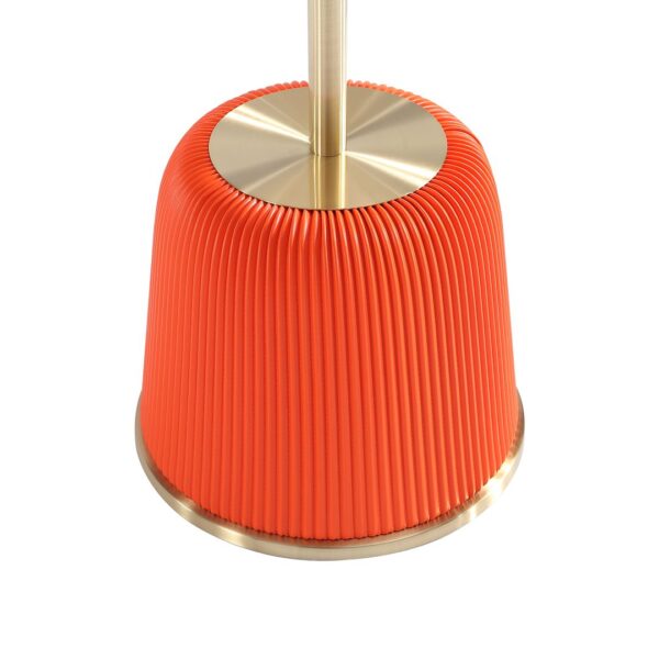 Manhattan Comfort Modern Anderson End Table 1.0 Upholstered in Orange Leatherette with Gold Tabletop