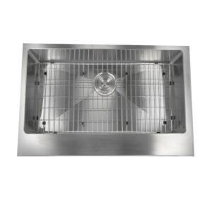 Nantucket Sinks EZApron33-9 Patented Design Pro Series Single Bowl Undermount Stainless Steel Kitchen Sink with 9 Inch Apron Front