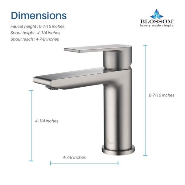 Blossom F01 102 6 1/2 Inch Single Handle Bathroom Faucet