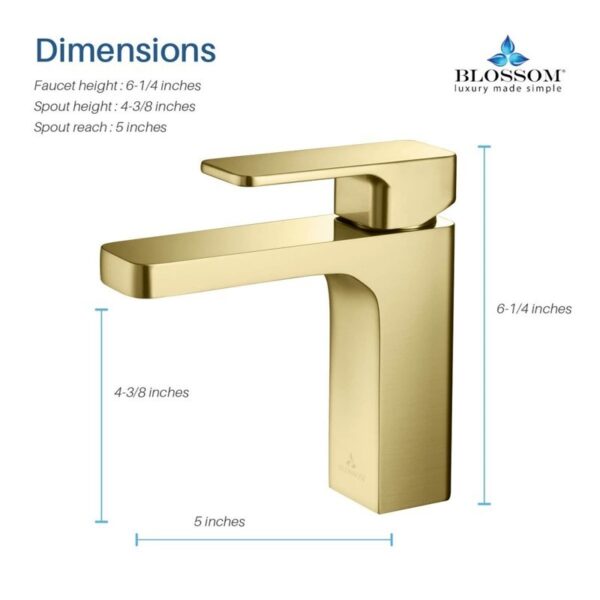 Blossom F01 118 6 1/4 Inch Single Handle Bathroom Faucet